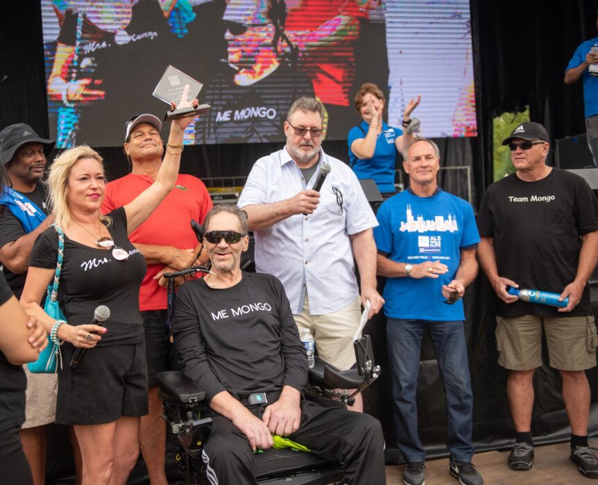 Steve McMichael, family, and friends at the Les Turner Foundation’s ALS Walk for Life, September 18, 2021 at Soldier Field in Chicago, IL. Photo by Rob Hart